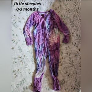 Little Sleepies 0-3 Month Long Sleeve Zipper Pajamas